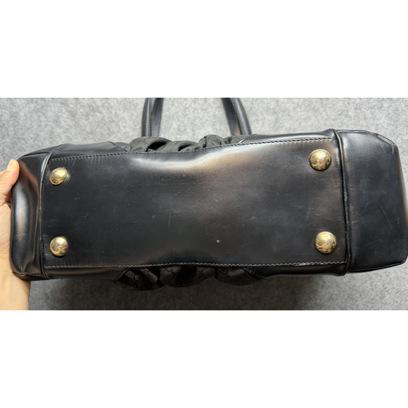 Gucci Tote Bag Womens Large Black GG Leather Monogram Italy Shoulder Handbag - Picture 5 of 16